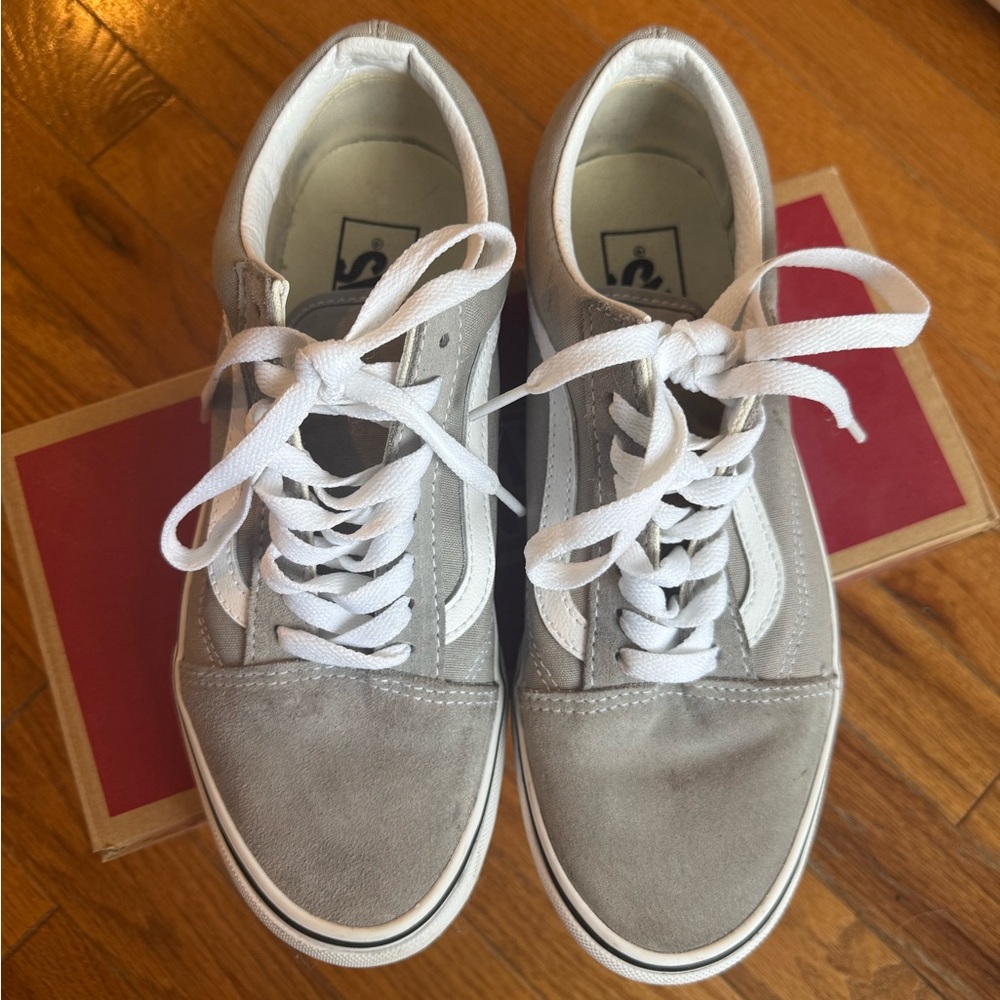 Vans Women's Gray and White Sneakers